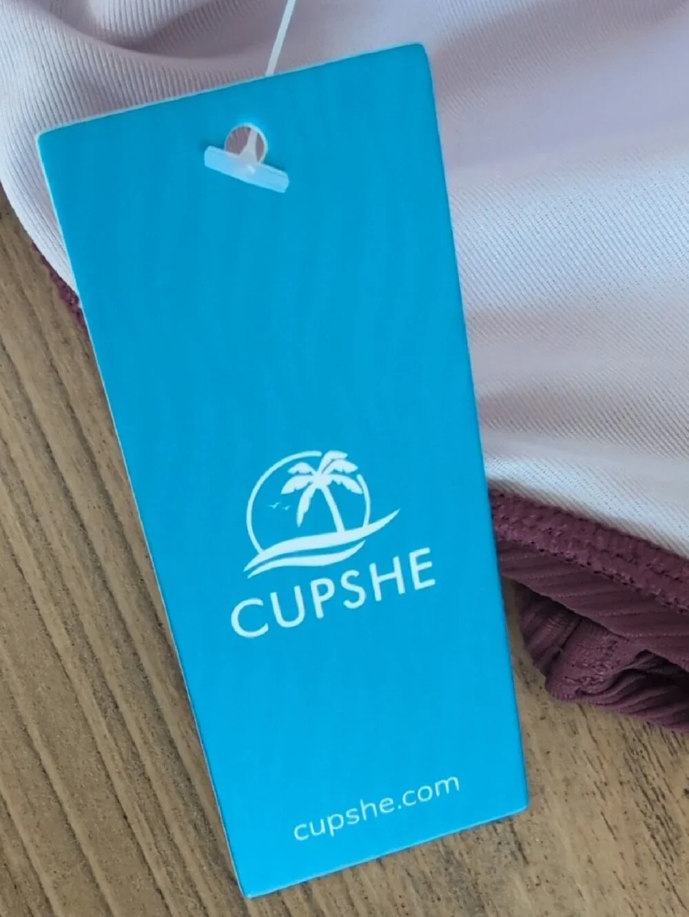 Cupshe Ribbed One-Piece Swimsuit in Deep Burgundy NWT S        529A